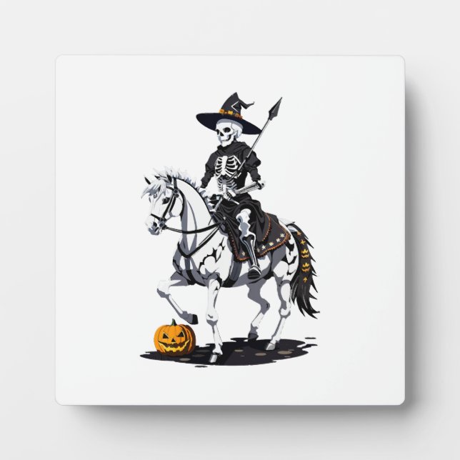Placa Expositora Skeleton Horse Rider - Escaparate de Halloween (Frente)