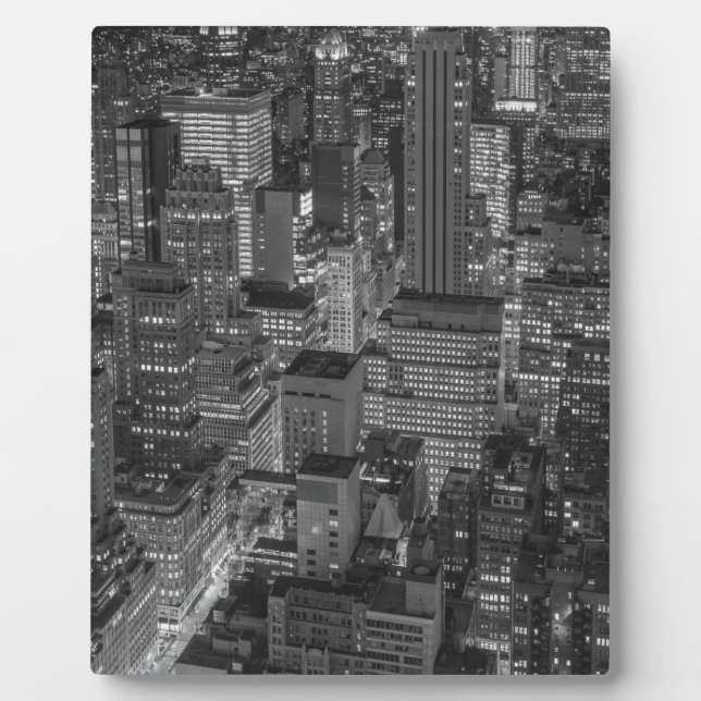 Placa Expositora Skyline Black White Red New York City (Frente)
