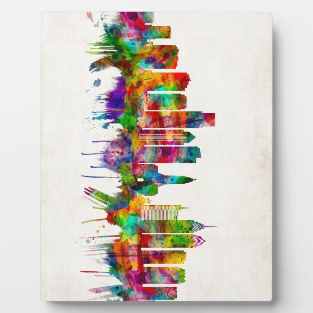 Placa Expositora Skyline Philadelphia Pennsylvania (Frente)