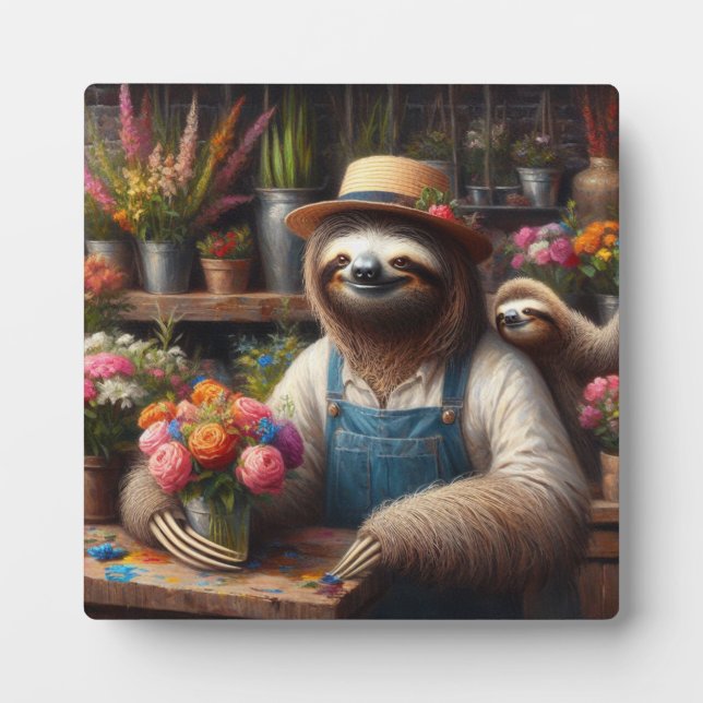 Placa Expositora Sloth Florist (Frente)