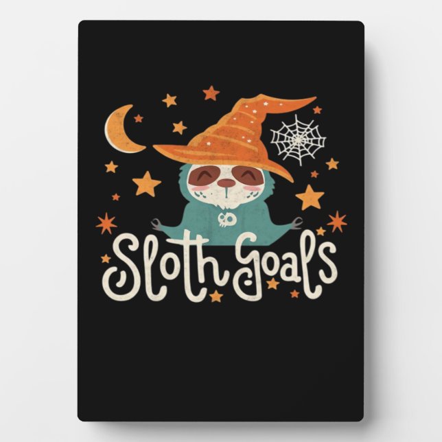 Placa Expositora Sloth Halloween Goals Classic T-Shirt (Frente)