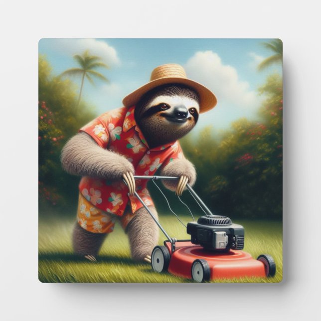 Placa Expositora Sloth Mowing Lawn (Frente)
