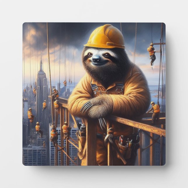 Placa Expositora Sloth Working the High Steel (Frente)