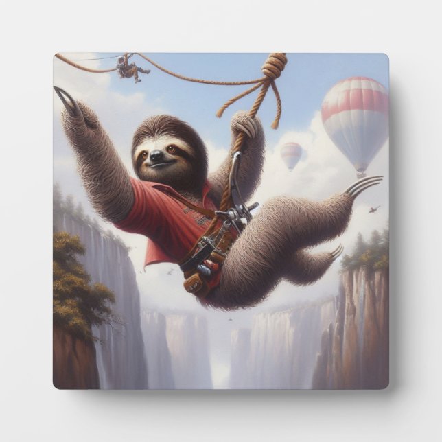 Placa Expositora Sloth Ziplining (Frente)