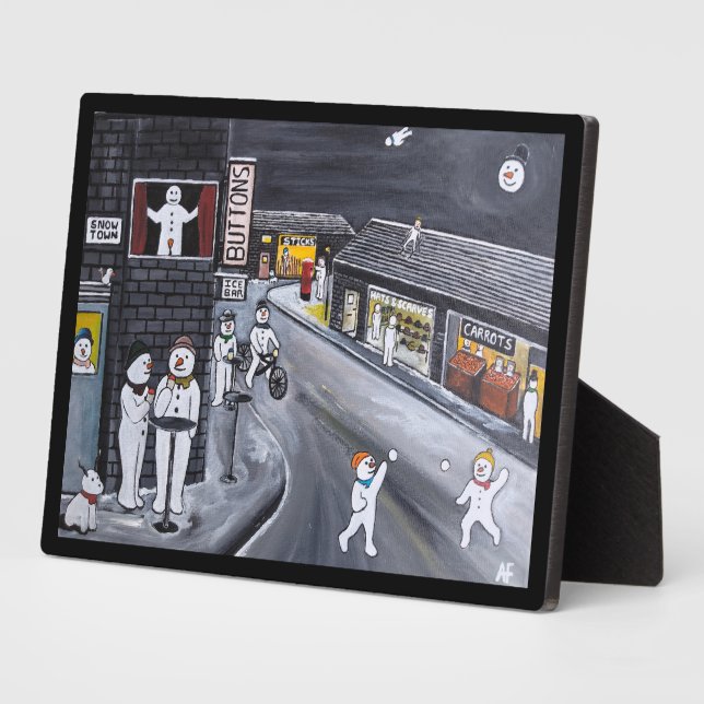 Placa Expositora Snow Town Painting by Alfred Fox (Lado)