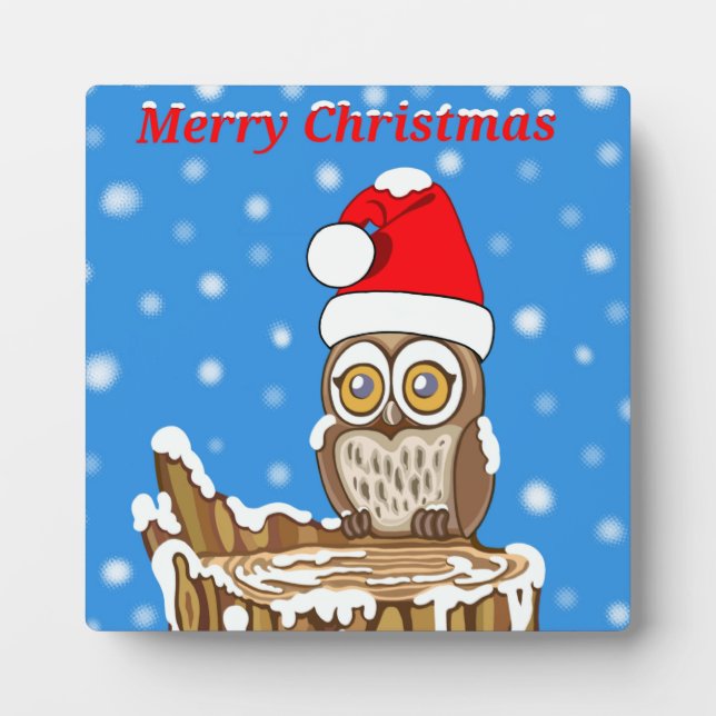 Placa Expositora Snowflake el búho con los Navidades (Frente)