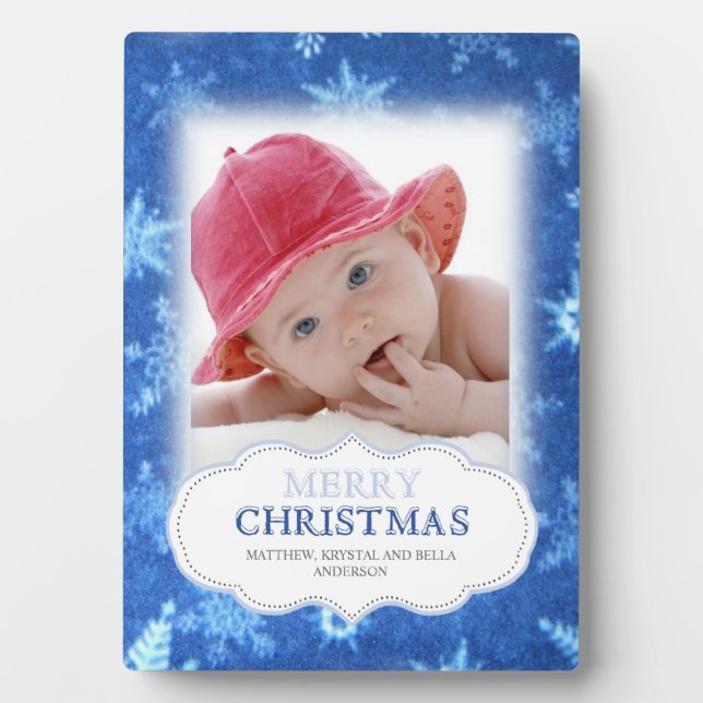 Placa Expositora Snowflakes Christmas Photo Plaque (Frente)