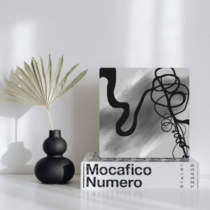 Placa Expositora Sobre la rejilla: Resumen gris, negro y blanco