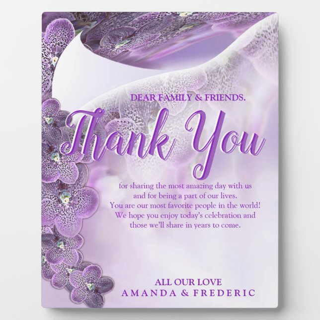 Placa Expositora Soft Violet Orchid gracias (Frente)