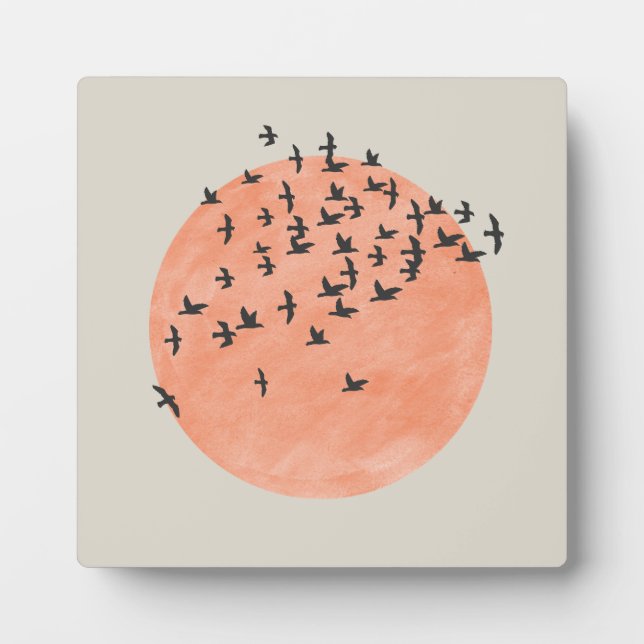 Placa Expositora Sol con rebaño de aves (Frente)