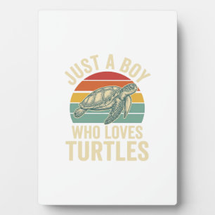 Placa Expositora Solo un chico que ama las tortugas Camiseta vintag