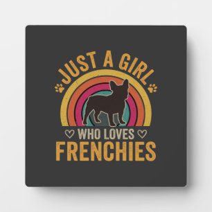 Placa Expositora Sólo una chica que ama a los Frenchies Retro Dog_1