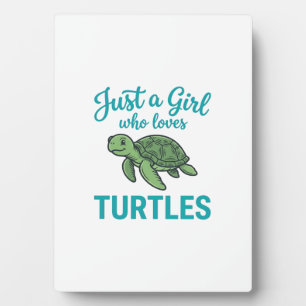 Placa Expositora Solo una chica que ama las tortugas grabado vintag