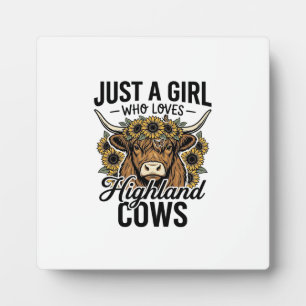 Placa Expositora Solo Una Chica Que Ama Las Vacas De Terreno Alto D