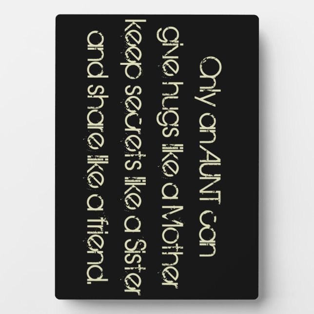 Placa Expositora Sólo Una Tía Puede.....Plaque de amistad familiar (Frente)