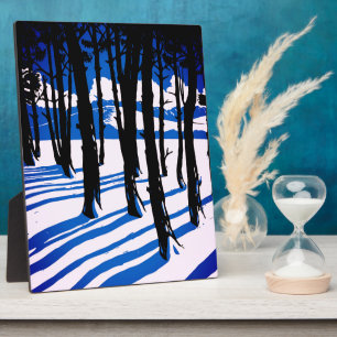 Placa Expositora Sombras de Bosque Invernal – Naturaleza Mínima Azu