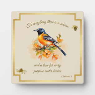 Placa Expositora Songbird Oriole Plaque Ecclesiastés 3