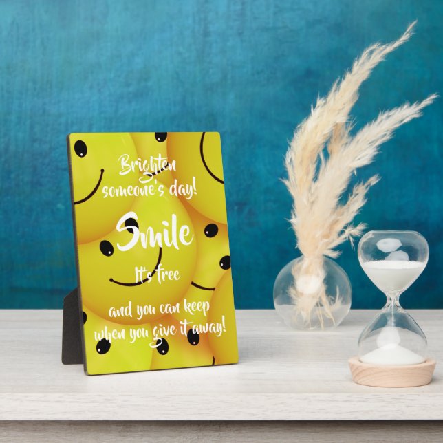 Placa Expositora Sonreír, alentar la amabilidad (Lado)
