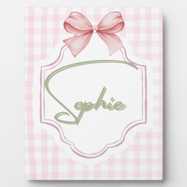 Placa Expositora Sophie Baby Nursery Bow&Gingham (Frente)
