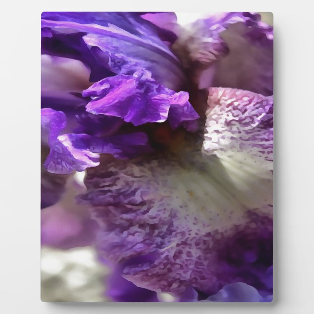 Placa Expositora Sorprendente resumen morado, violeta y mauve iris (Frente)