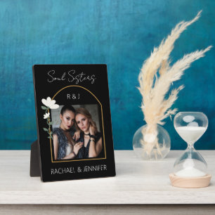Placa Expositora Soul Sisters Personalizado Nombre de foto Monogram