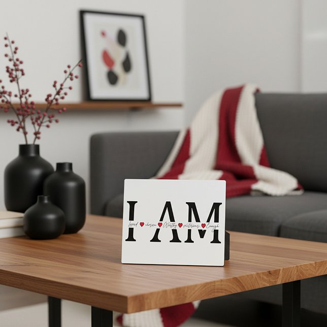 Placa Expositora Soy Amado, Elegido, Valiente, Victorioso, Suficien (Subido por el creador)