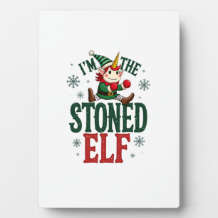 Placa Expositora Soy El Elfo Borracho Navideño Vintage Unicornio Ba