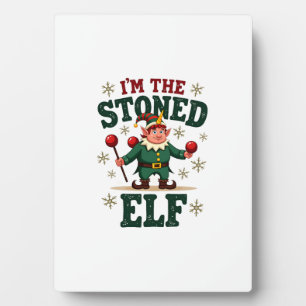 Placa Expositora Soy El Elfo Piedra Navideño Antiguo Dabbing Unico