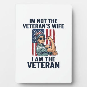 Placa Expositora Soy la mujer veterana patriótica Diseño de veteran