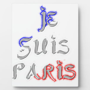 Placa Expositora Soy París Amo París Impresión de Arte de Texto