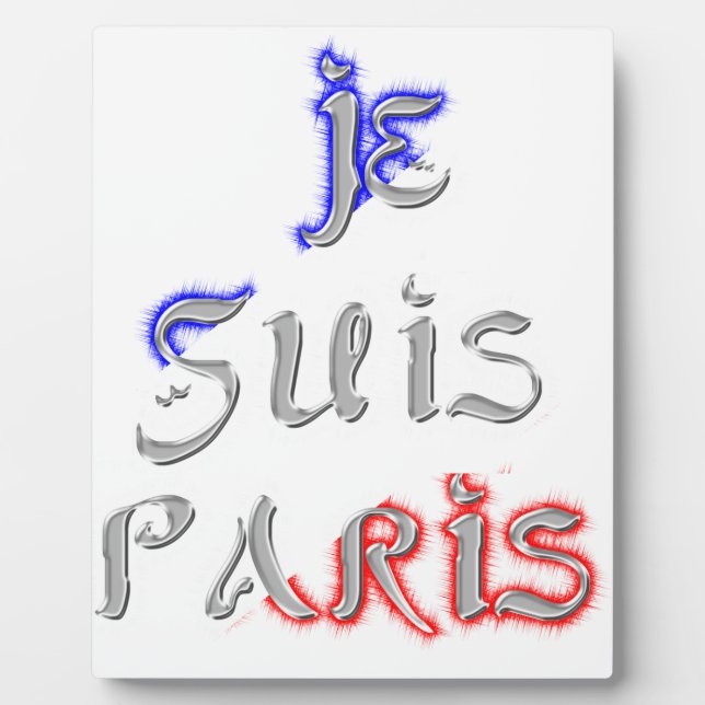 Placa Expositora Soy París Amo París Impresión de Arte de Texto (Frente)
