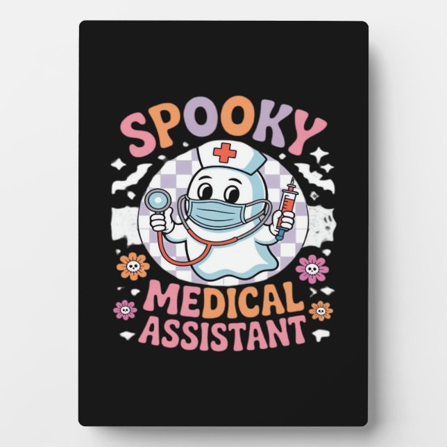 Placa Expositora Spooky Medical Assistant Cute Halloween Essential  (Frente)