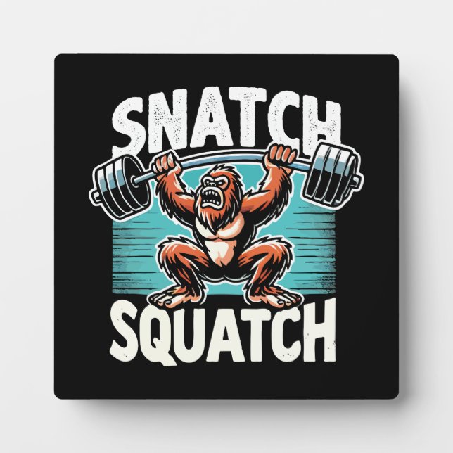 Placa Expositora Squatch Snatch - Halterofilia divertida (Frente)