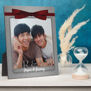 Placa Expositora Sr. y Sr. Gay Boda Silver y Red Photo