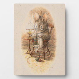 Placa Expositora Sra. Dormouse Knitting Aniversario Fiesta