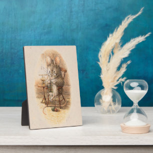 Placa Expositora Sra. Dormouse Knitting Aniversario Fiesta