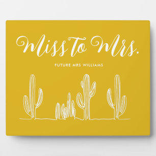 Placa Expositora Srta. Modern Mustard Cactus Bachelorette