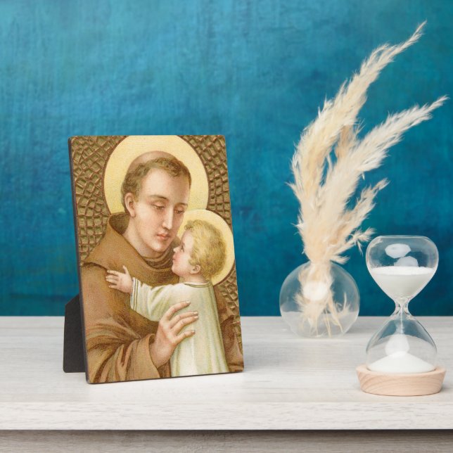 Placa Expositora St. Anthony y el niño de Cristo (JM 05) 5"x7" (Lado)