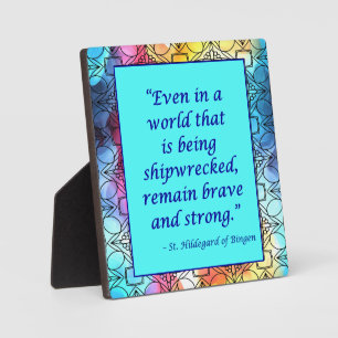 Placa Expositora St Hildegard de Bingen Cita Plaque con Easel