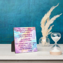 St Hildegard de Bingen Cita Plaque con Easel