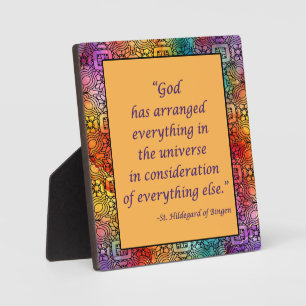 Placa Expositora St Hildegard de Bingen Cita Plaque con Easel