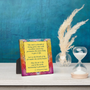 Placa Expositora St Hildegard de Bingen Cita Plaque con Easel