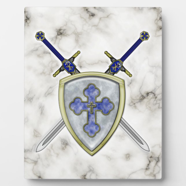 Placa Expositora St Michael - Espadas y Escudo (Frente)
