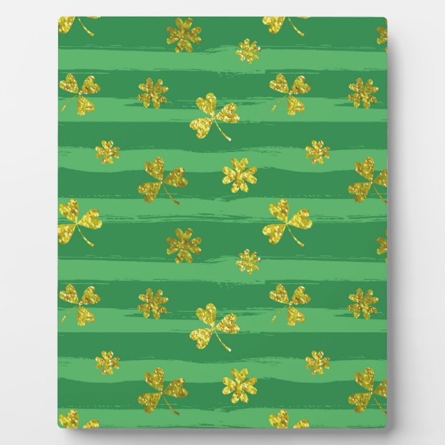 Placa Expositora st patricks shamrock dorado (Frente)