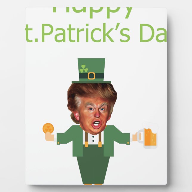 Placa Expositora st patricys trump leprechaun (Frente)