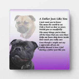 Placa Expositora Staffordshire Bull Terrier Padre Poem Plaque
