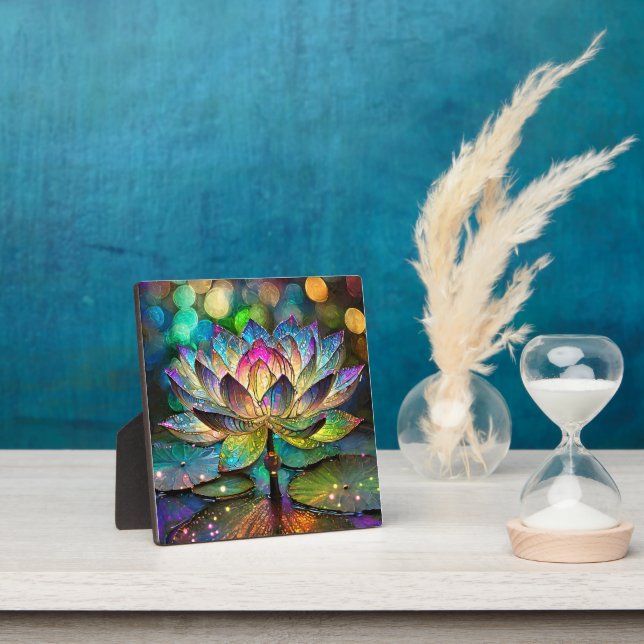 Placa Expositora Stained Glass Vibrant Lotus Flower (in situ)