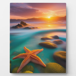Placa Expositora Starfish on beach at Dawn 