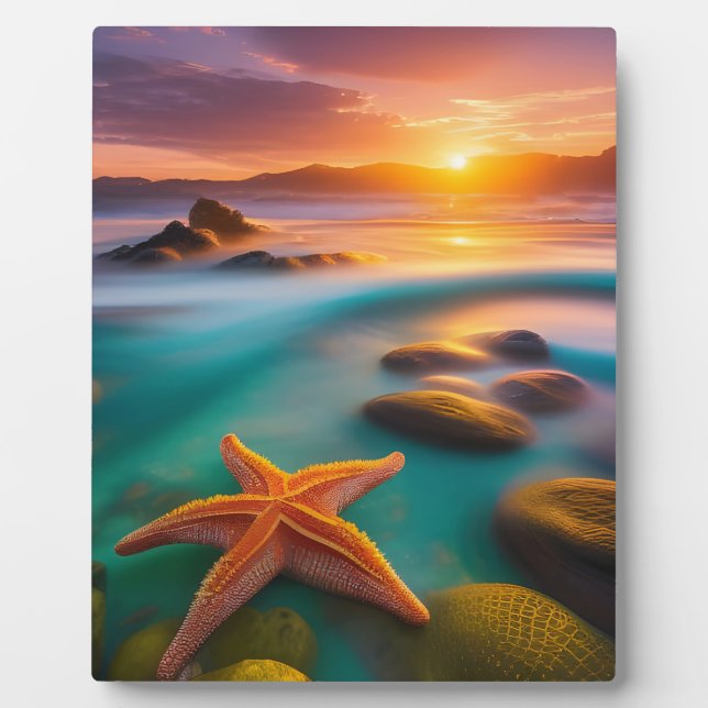 Placa Expositora Starfish on beach at Dawn  (Frente)