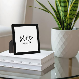 Placa Expositora Stay Awhile Tabletop